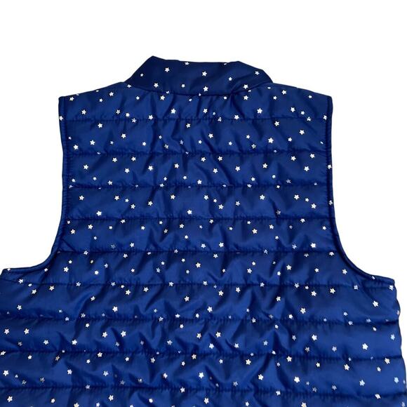 Zelos Girls Sz L (12-14) Puffer Vest Navy with Metallic Silver Star Print NWT - Picture 9 of 16